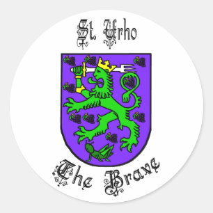Sticker Rond St. Urho Le brave manteau d'armoiries