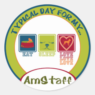 Sticker Rond Staffordshire américain