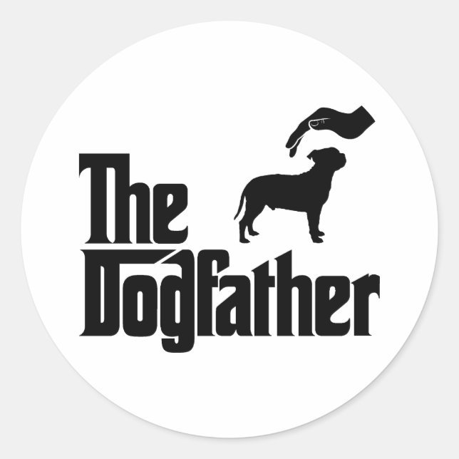Sticker Rond Staffordshire Bull Terrier (Devant)