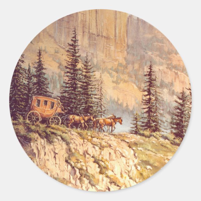 Sticker Rond STAGECOACH DE MONTAGNE par SHARON SHARPE (Devant)