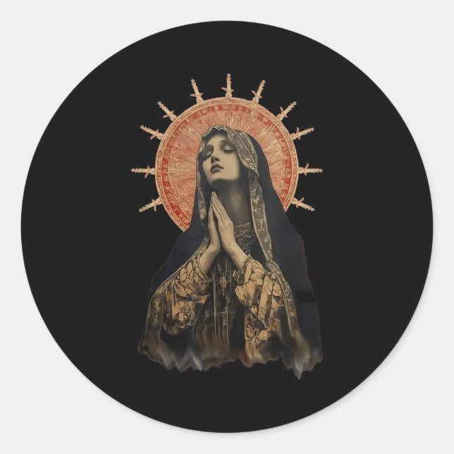 Sticker Rond Stained Gl Prayer Faith  (Devant)