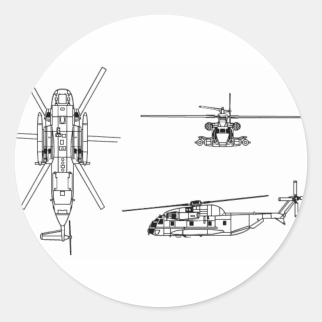Sticker Rond Stallion de mer CH-53 (Devant)
