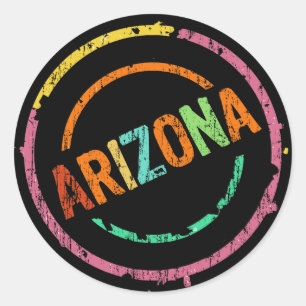 STICKER ROND STAMP D'ARIZONA