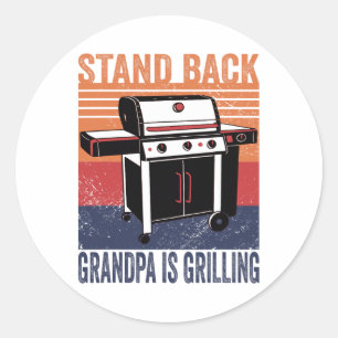 Sticker Rond Stand Byck Grandpa Grill Bbq Grill Smoker Gr