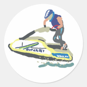 Sticker Rond Stand Up Jet Ski Superjet