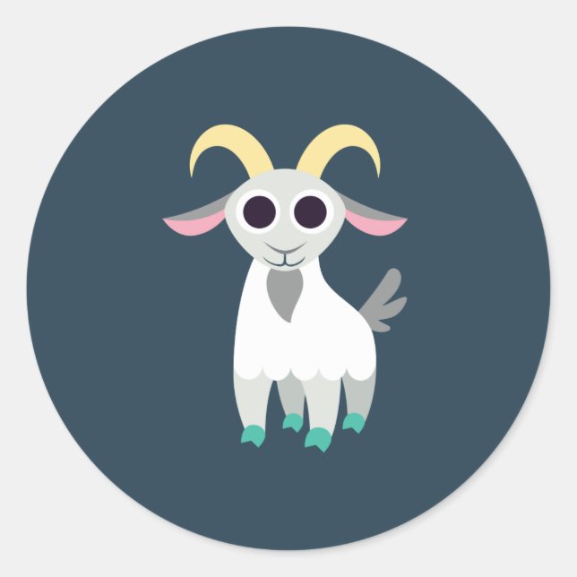 Sticker Rond Stanley la chèvre (Devant)