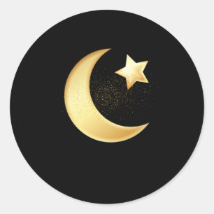 Sticker Rond Star And Moon Hilal Muslim Islam Allah Mosque Cade