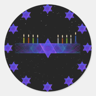 Sticker Rond Star Bar Menorah