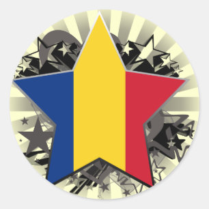 Sticker Rond Star de Roumanie
