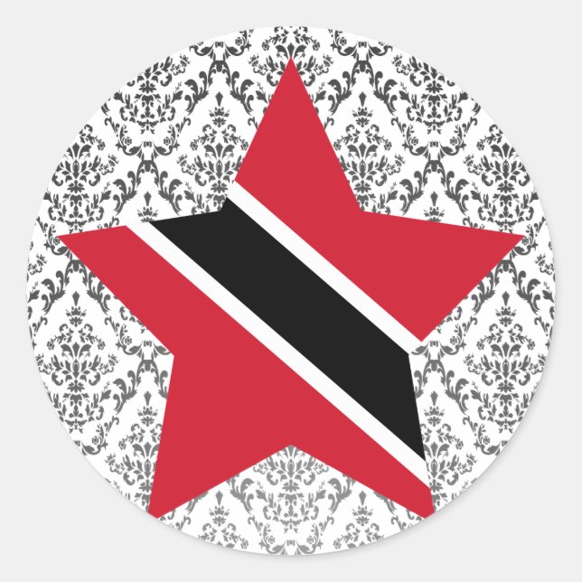 Sticker Rond Star de Trinité-et-Tobago (Devant)