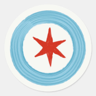 Sticker Rond star du drapeau de Chicago