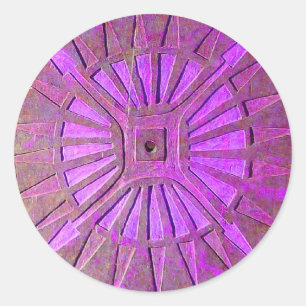 Sticker Rond STAR DU MATIN, violet rose, violet