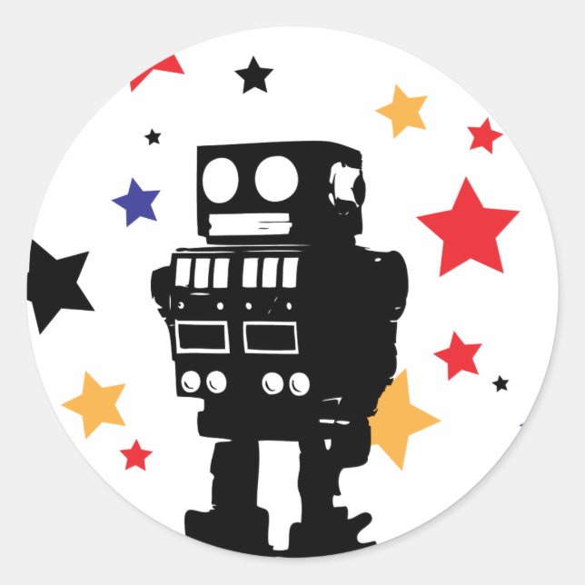 Sticker Rond Star du robot (Devant)