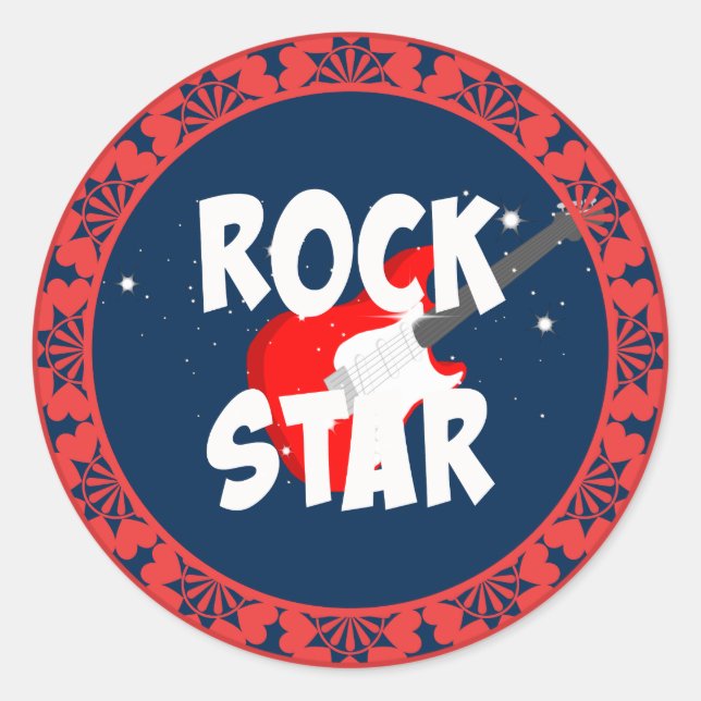 Sticker Rond "Star du Rock" (Devant)
