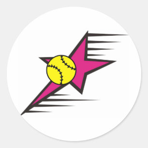 Sticker Rond Star du softball