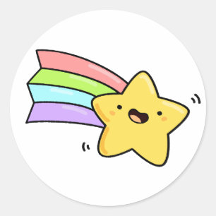 Sticker Rond Star du tournage de Cute Kawaii
