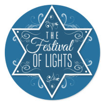 Star of David Festival of Lights Blue Hanoukka