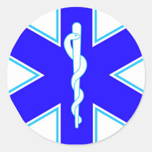 Sticker Rond Star of Life (ambulance)