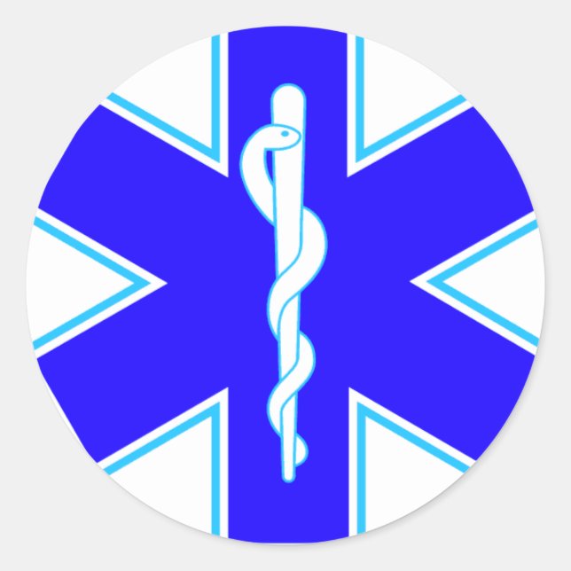 Sticker Rond Star of Life (ambulance) (Devant)