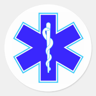 Sticker Rond Star of Life (ambulance)