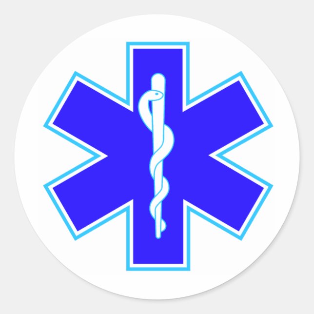 Sticker Rond Star of Life (ambulance) (Devant)