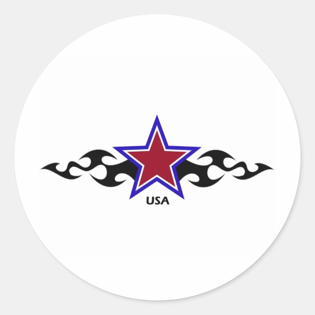 Sticker Rond Star tribale américaine (Devant)