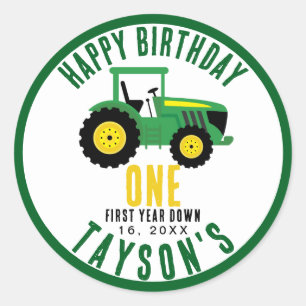 Sticker Rond Star Your Tracteur 1er anniversaire   Thème de la 