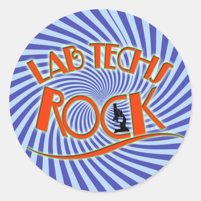 STICKER ROND STARBURST LAB TECHS ROCK (LABORATOIRE SCIENTIFIQUE (Devant)
