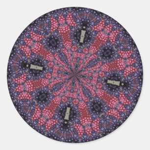 Sticker Rond Starburst Rasberry