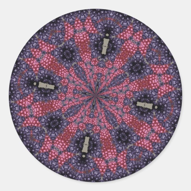 Sticker Rond Starburst Rasberry (Devant)