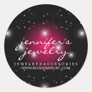 Sticker Rond Stardust Bling Gems rose diamants perle lux