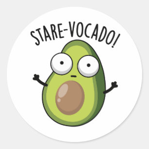 Sticker Rond Stare-vocado Funny Puns Avocado