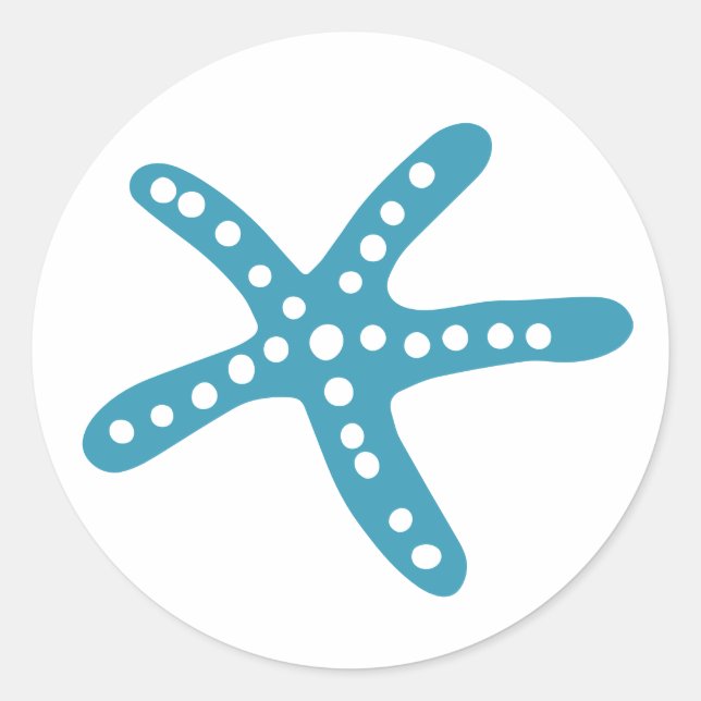 Sticker Rond Starfish bleu (Devant)
