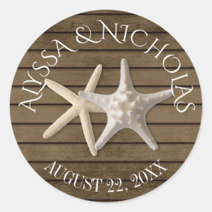 Sticker Rond Starfish et Wood