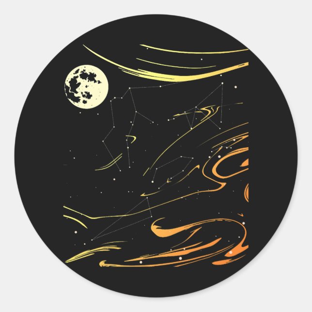 Sticker Rond Stargazing Constellation Astronomie Lover 2 (Devant)