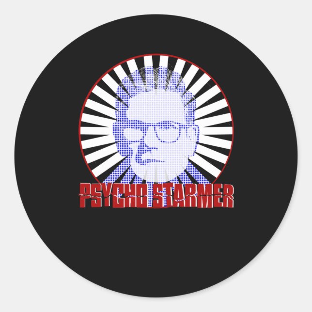 Sticker Rond Starmer psycho à deux niveaux - (Devant)