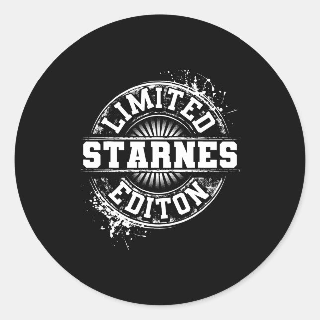 Sticker Rond Starnes Funny Surname Family Tree Birthday Gift  (Devant)
