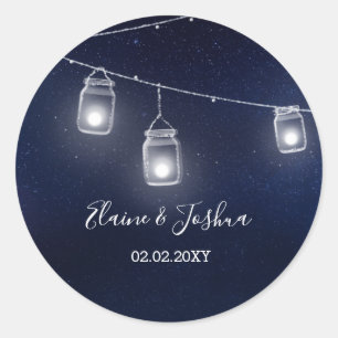 Sticker Rond starry ciel mason jarres mariage