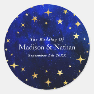 Sticker Rond Starry Night Galaxy Mariage