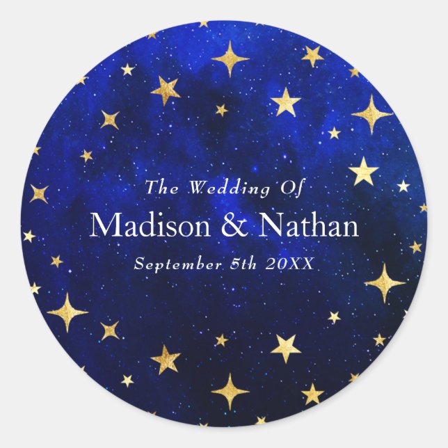 Sticker Rond Starry Night Galaxy Mariage (Devant)