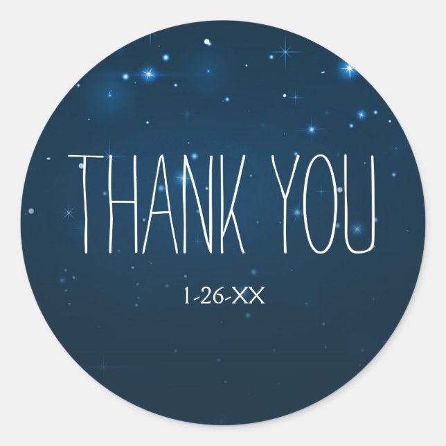Sticker Rond Starry Night Sky Blue Wedding Party Favoriser les  (Devant)