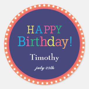 Sticker Rond Stars d'anniversaire