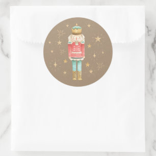 Sticker Rond Stars d'or de Noisette Rustique Kraft