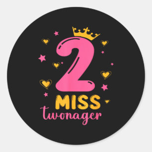 Sticker Rond Stars hearts 2 ans miss twonager heureux