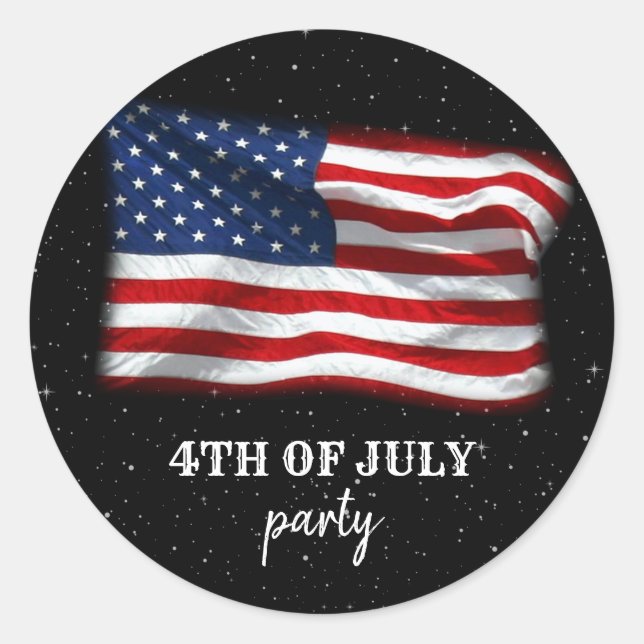 Sticker Rond Stars Stripes Drapeau américain patriotique 4 juil (Devant)