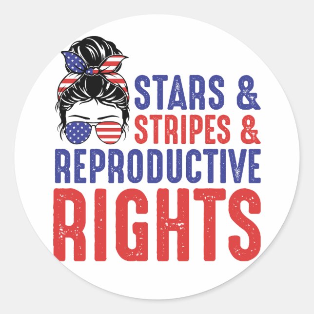 Sticker Rond Stars Stripes Droits de reproduction (Devant)