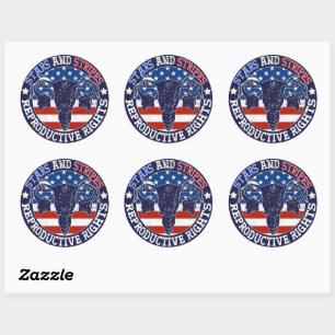 Sticker Rond Stars Stripes Et Droits De Reproduction Pro Choice
