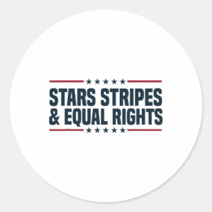 Sticker Rond Stars Stripes Et Égalité Des Droits 4 juillet Femm