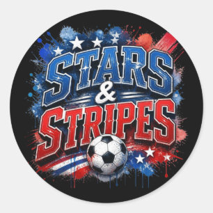 Sticker Rond Stars & Stripes - Surnom de l'équipe nationale amé
