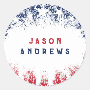 Sticker Rond Stars & Stripes Vétérinaire